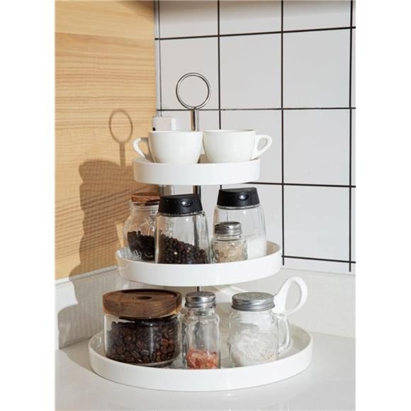 3-Tier Porcelain Cupcake Stand, Tiered Dessert Stand, Cake Stand-White Porcelain - Picture 5 of 7
